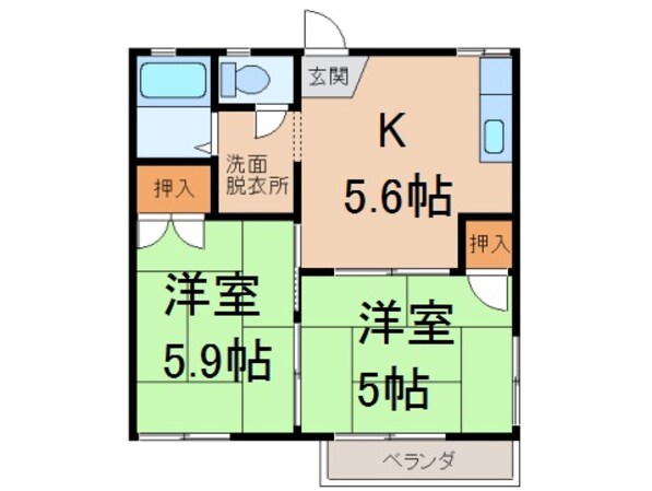 フォーブル若葉の物件間取画像